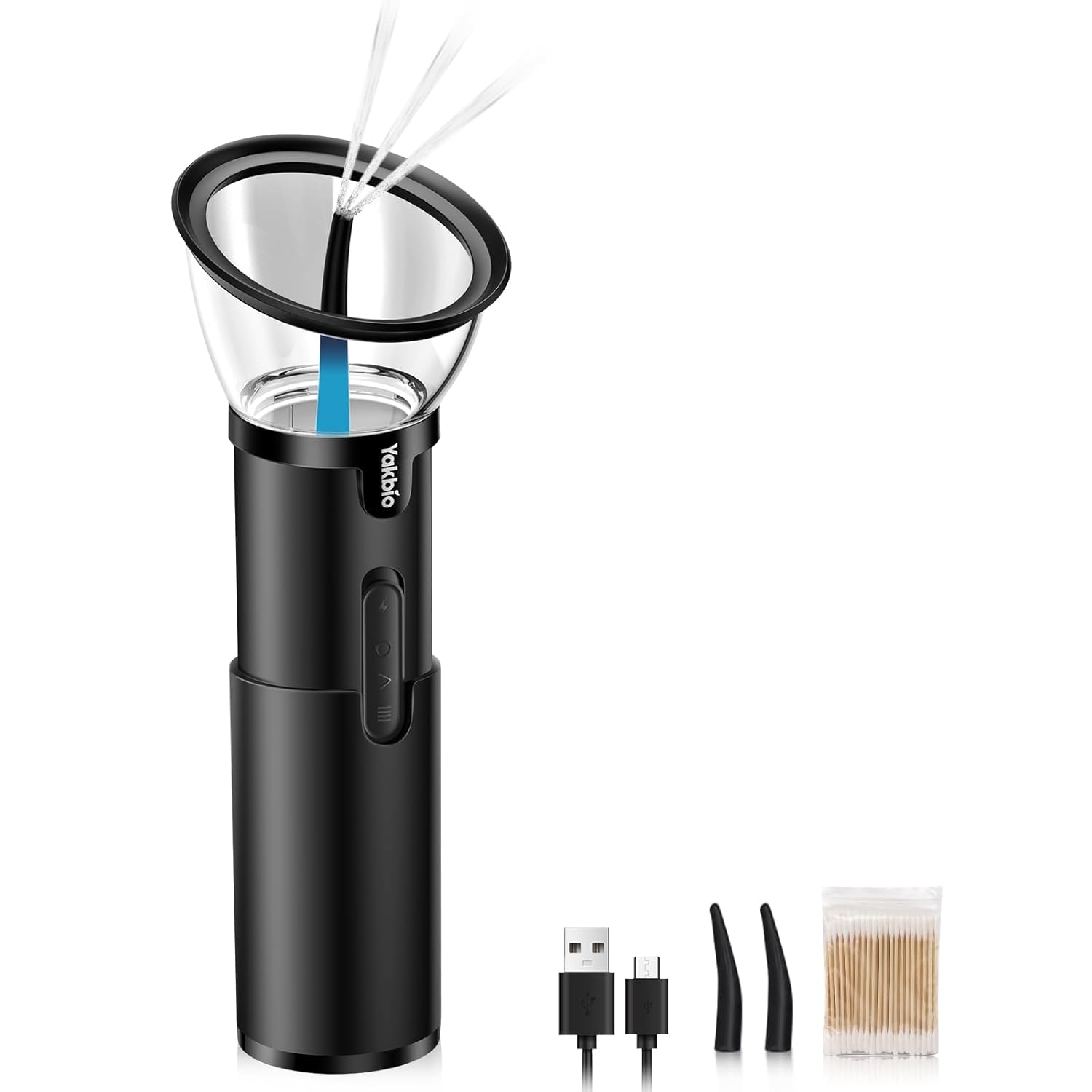 Kit de Remoção de Cera de Ouvido Elétrico, Ferramenta de Limpeza de Ouvido Retrátil IPX6, Limpador de Ouvido Seguro com Água, Sistema de Irrigação com 4 Modos de Pressão para Humanos