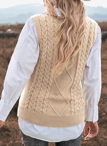 Image of EVALESS Oversized Sweater Vest for Women V Neck Sleeveless Solid Color Loose Pullover Sweater