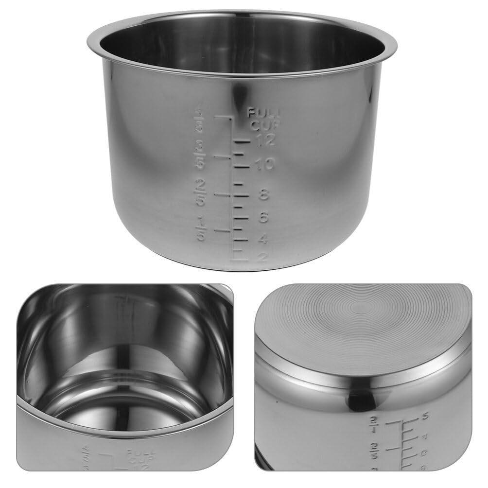Zerodeko Pentola Interna Per Cuociriso 6L in Acciaio Inossidabile 304 Rivestimento Antiaderente Spessore Rinforzato Compatibile Universale Accessorio Per Cucina Domestica