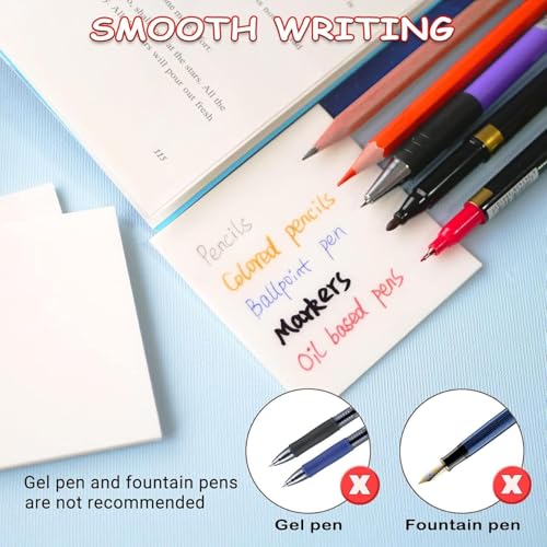 Image of Cubic White Transparent Sticky Note Pad - 150 Sheets | Reusable & Waterproof Memo Pad for Office, Study, Journaling & Planning | Smooth Writing Surface & Easy Peel Adhesive
