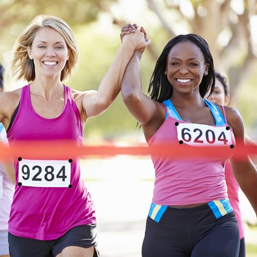 Helweet Startnummernhalter, Startnummer Magnete, Startnummer Befestigung, Magnete zum Einsatz bei Marathon, Geeignet für Startnummern, Taschentücher Oder Andere Kleinteile, 4 Stück, Schwarz