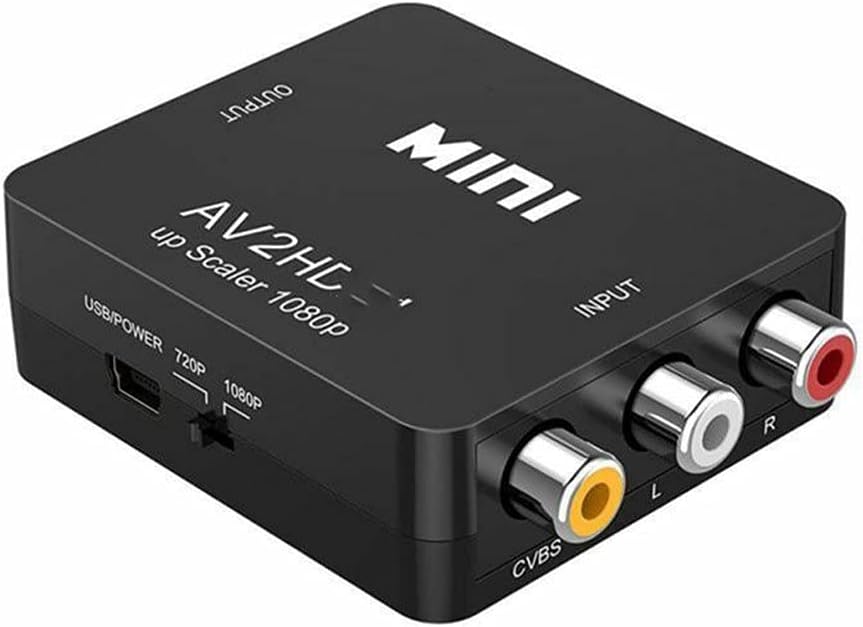 -Compatible to Converter AV/CVSB L/R Video Box 1080P HDMI2AV Support NTSC PAL Output to AV