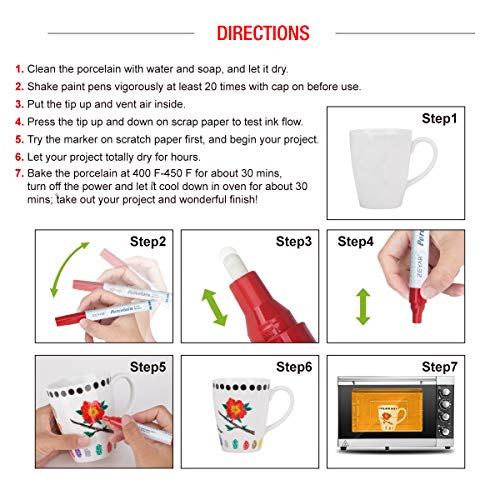 Zeyar Acrylic Paint Pens For Porcelain, Professional Ceramic Drawing, 12 Colors Water-Based, Fine Point, Water And Fade Resistant, Diy On Mugs And Other Ceramics For Permanent Collection #TOP3