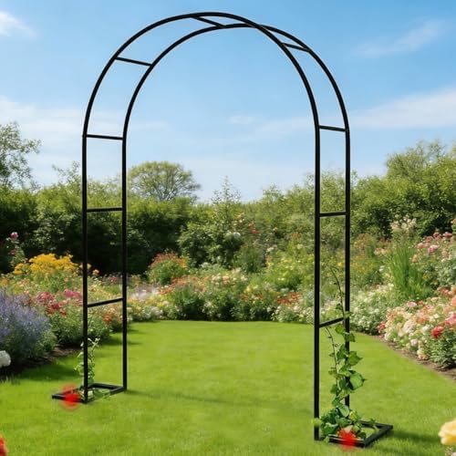 Durable Metal Garden Arch 19mm Steel, Weatherproof Pergola for Climbing Plants, Roses & Vines, Elegant Wedding Arbor for Garden, Patio, Backyard (350x220CM)