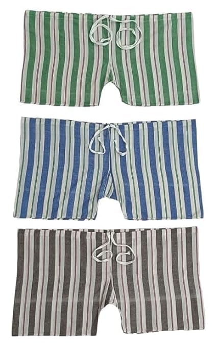 hivata Men's Cotton Khaadi Underwear Kaccha String Patte Wala Underwear Patte wala Kaccha Traditional Lattha, Janghiya, Patta Patti Kachha, Nade vala Nekar in Multi Color (Free Size) (Pack of 3pc)-picture-19