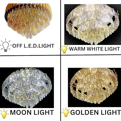 Image of Modern Crystal 400mm Chandelier Gold and Black Pendant Ceiling Light Fixture for Dining Room, Living Room, Bedroom, Foyer, Hallway, Entryway