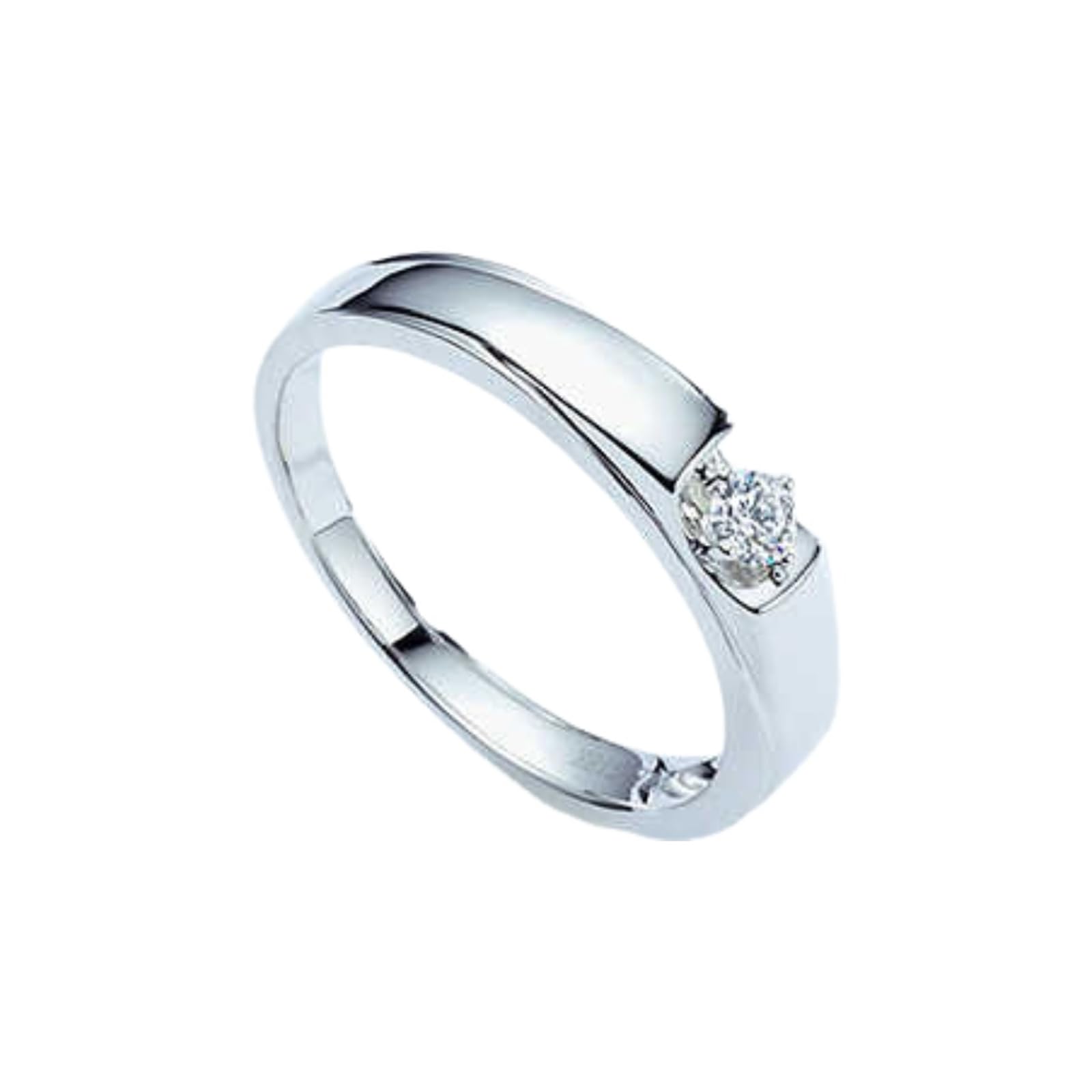 Ring Weissgold 750 Damen mit Diamant, Ringe Gold Hochzeit Größe 47 (15.0)-65 (20.7)| Weißgold und Pt950 | Trendiger Modeschmuck für Cocktail