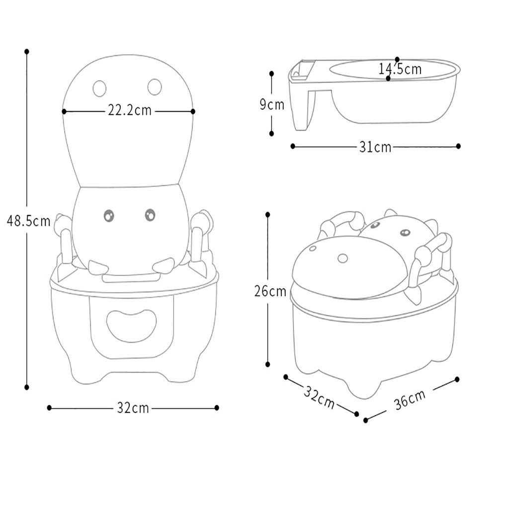 Vasino Portatile, WC da Viaggio per Bambini Design ergonomico, Facile da trasportare e Utilizzare Quando Si Viaggia Fuori o Si USA Il vasino,Beige
