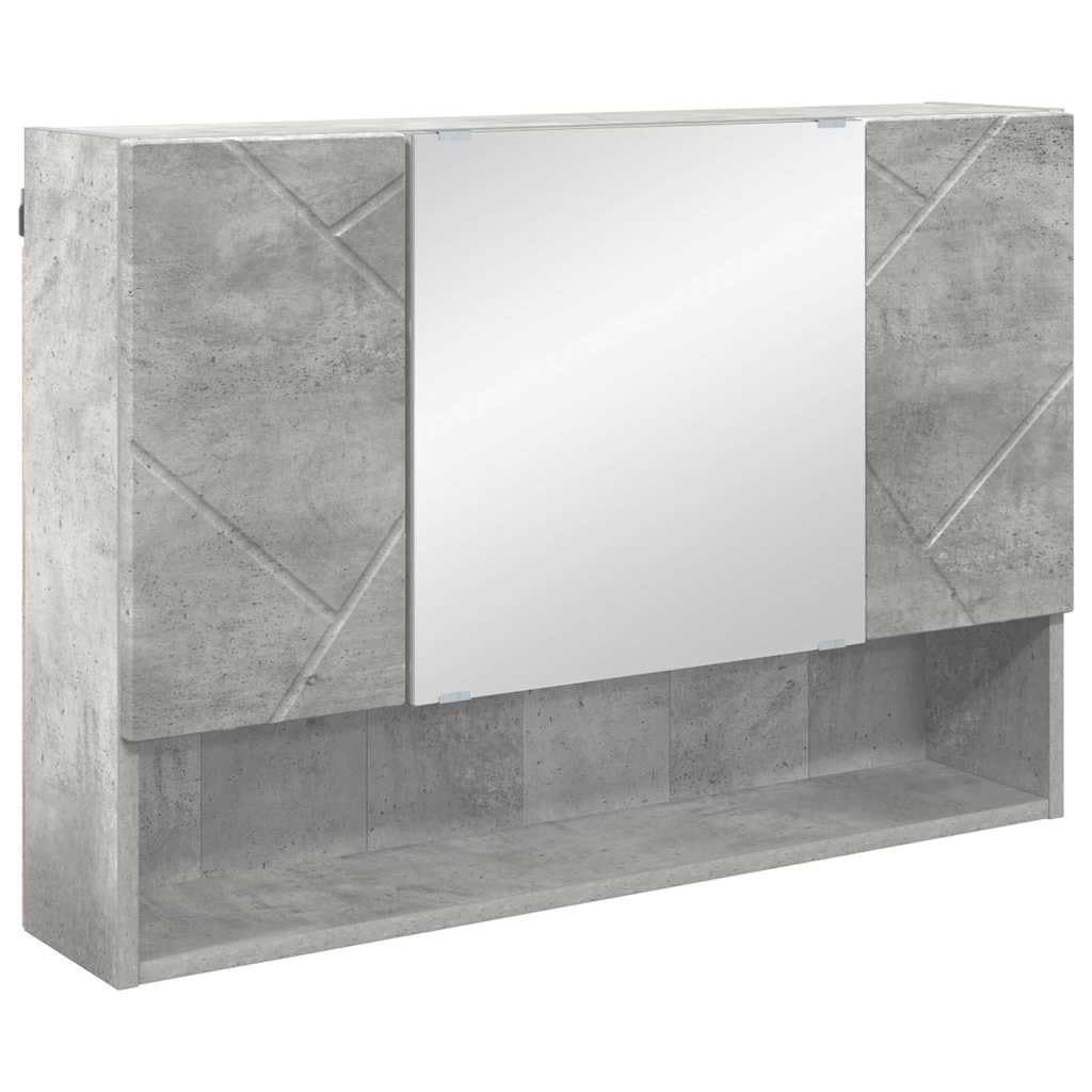 Zestaw mebli łazienkowych 4 szt. Beton szary 35 x 30 x 192 cm