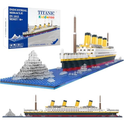 Image of Ship Micro Building Blocks Set, 1878+ PCS Historic Ocean Liner Ship Model for Teens & Adults 14+ | Collectible Display with 1 Year Manufacturing Warranty