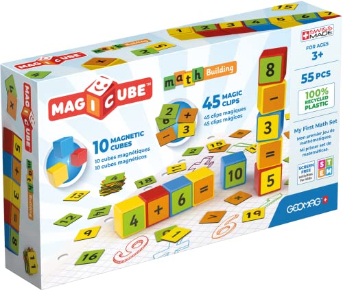 Geomag Magicube Math Building Clips Jeux Magnétiques Pour Enfants D Pour Apprendre Les Mathématiques Pack De 55 Pi Ces - vue 3