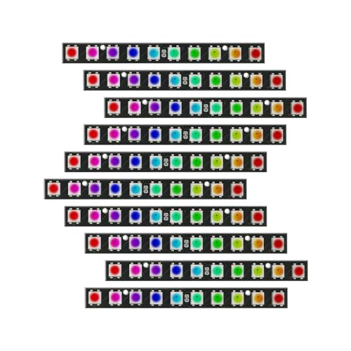 Treedix 10 x 10 RGB LED Light Stick Matrix, Addressable 10 Bit RGB LED with Integrated Driver Board, DC 5 V Compatible with Arduino and Raspberry Pi