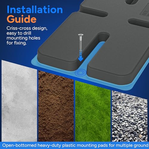 Image of Mini Split Pad for Condenser: Ground Base for Air Conditioner Outdoor Condenser Units, Plastic Equipment Pad for Ductless Minisplit Heat Pump Systems HAVC, Gray, 34.6 inch x 18.1 inch x 2 inch