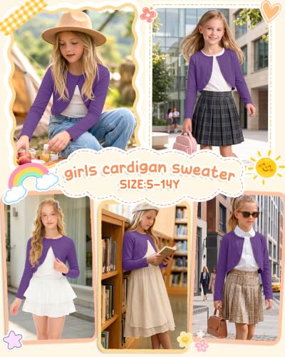 Image of Girls Uniform Long Sleeve Knitted Cardigan