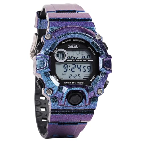 Image of Zoop Digital Watch with Digital Dial & Blue Sheen Strap for Boys Kids, from House of Titan - 16051PP01