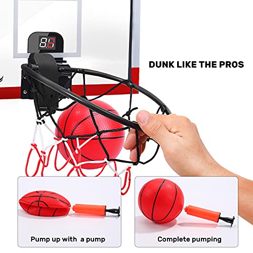 EagleStone Indoor Mini Basketball Hoop Set for Kids with Electronic Score Record and Sounds
