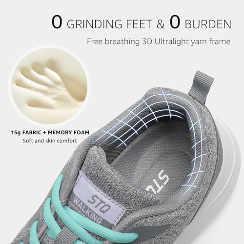 Image of STQ Womens Water Resistant Walking Shoes with Arch Support Athletic Tennis Sneakers