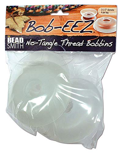 The Beadsmith No-Tangle Thread Bobbins, String Organizer, Ideal for Kumihimo or Cord Management (3 1/2 Inches, Set of 4)