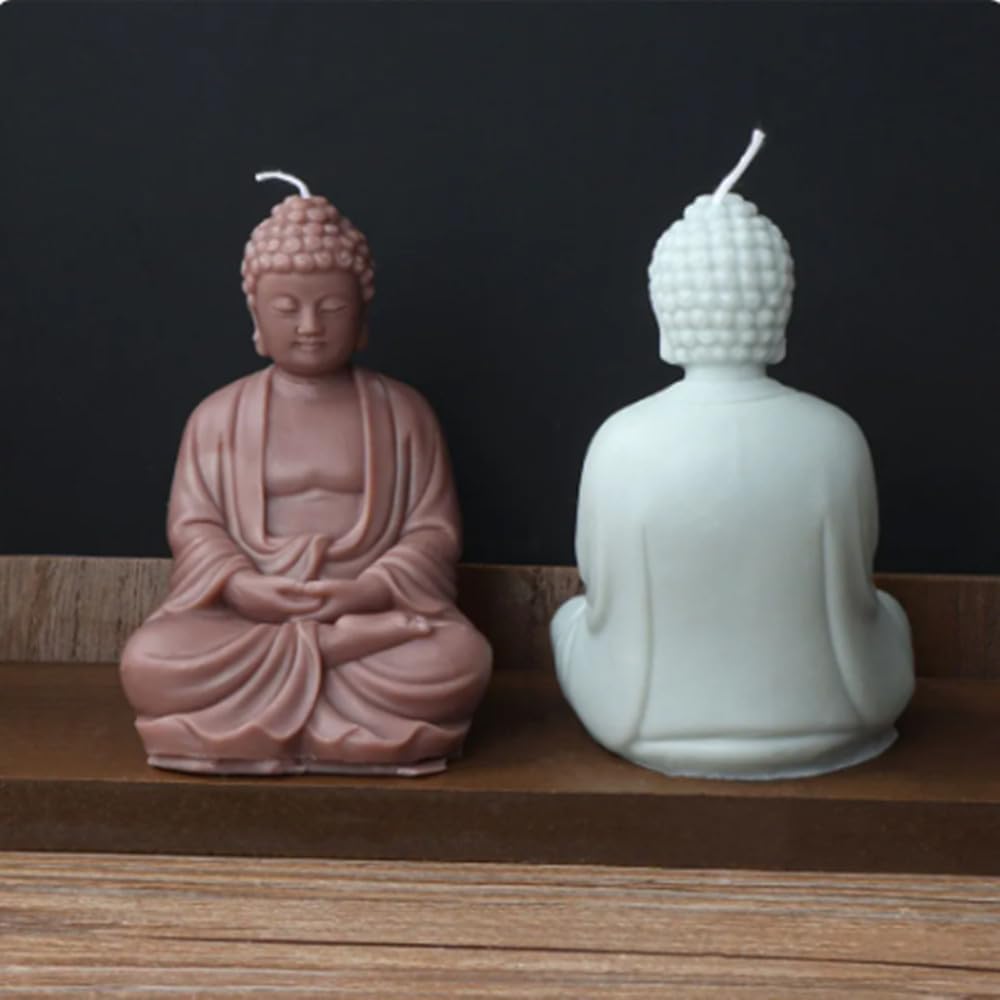 Big Size Buddha Candle Mould Silicone Mold for Handcraft Candle Making Decorated Resin Craft Molds Gypsum Cement Statue Silicone Moulds