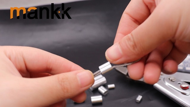 Mankk 330Pcs Aluminum Crimping Loop Sleeve 8 Sizes (3/64'' 1/16'' 5/64'' 3/32'' 1/8'' 5/32'' 3/16'' 1/4'') Wire Rope Sleeves Double Cable Ferrules Kit