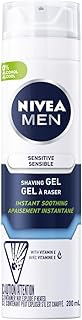 NIVEA Men Sensitive Skin Shaving Gel (200mL), Shaving Gel for Sensitive Skin, Allows for a Close Razor Shave and Leaves an...