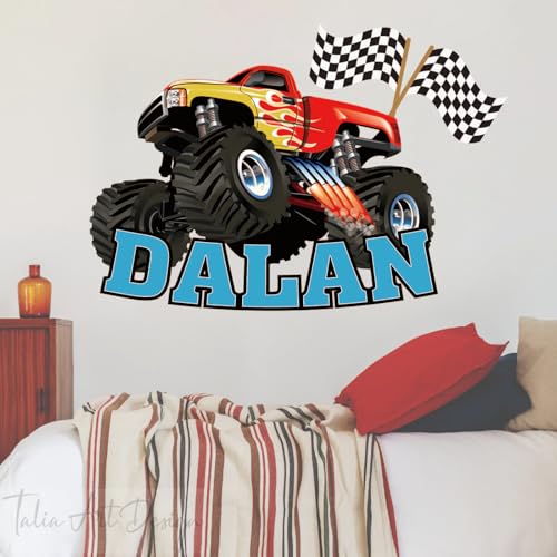 Vinilo decorativo Monster Truck personalizado para pared miniatura 4