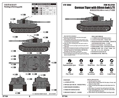 Amazon.co.jp: トランペッター 1/72 ドイツ軍 ティーガー1 71口径88mm