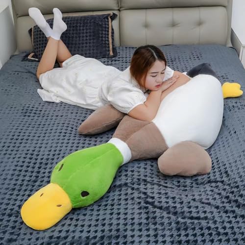Image of Mallard Duck Plush,Mallard Duck Stuffed Animals, Soft Furry Duck Stuffed Animal Pillow,Huge Duck Plush Hugging Pillow Gifts for Every Age (29.5in)