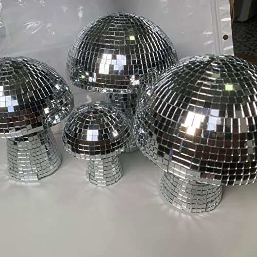 Mxkoso Mushroom Disco Ball For Bar, Party, Room, Table Decor - Mirror Disco Ball Mushroom Shape Home Art Decorations (Silver 5 Inch) #TOP5