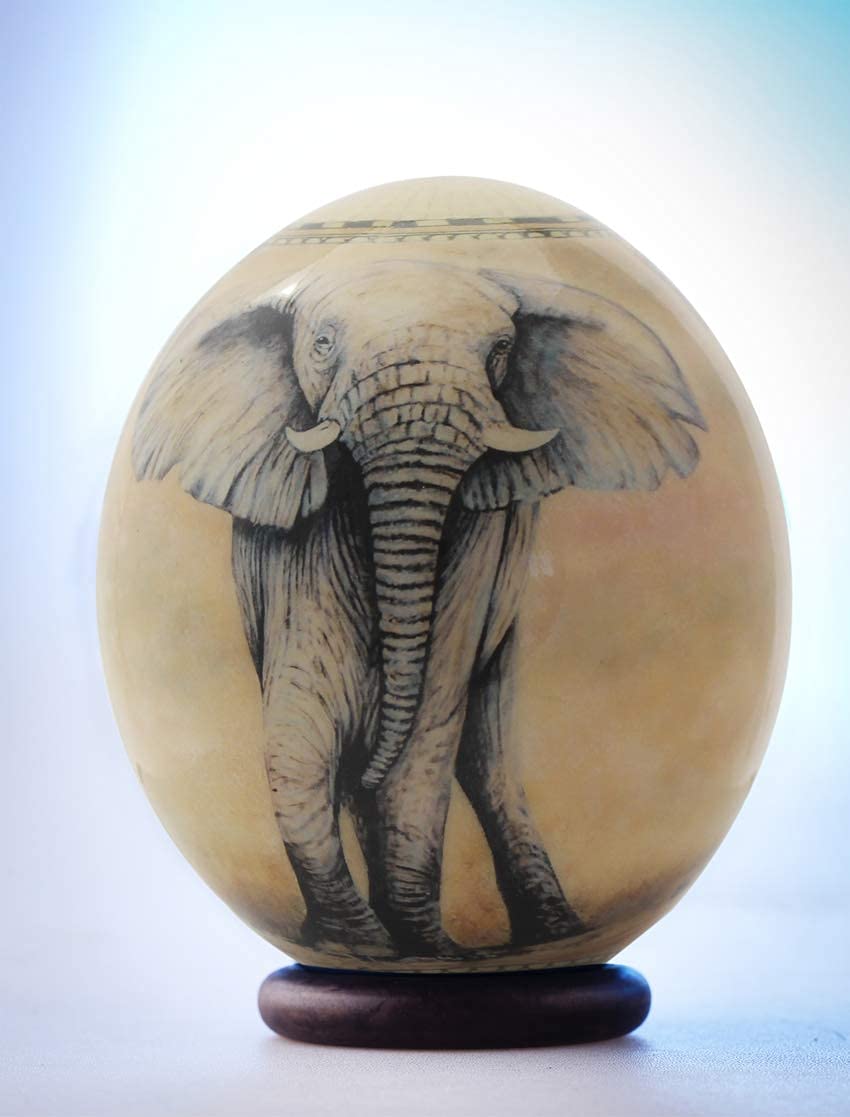 Decoupage Elefanten Straußenei