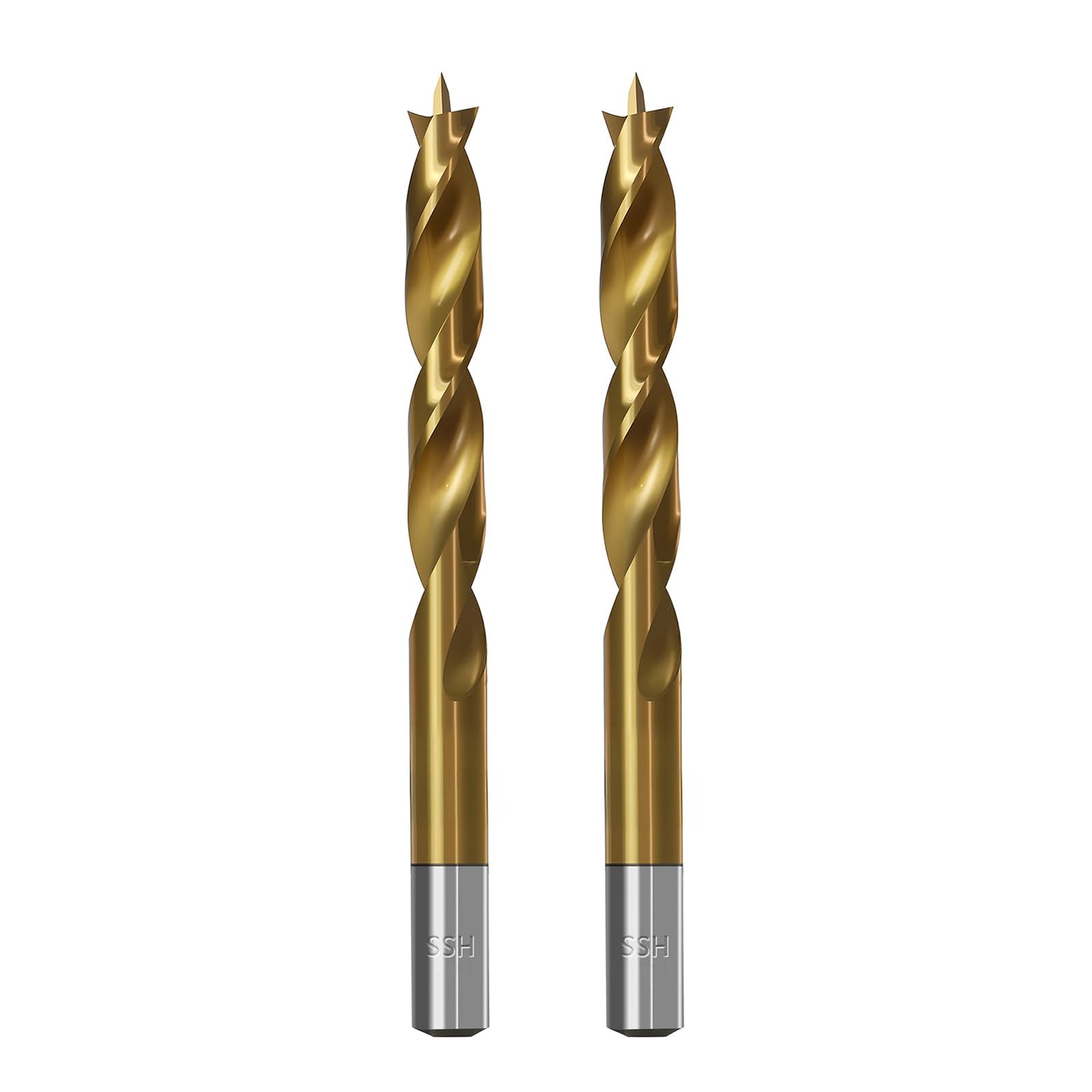 Brad Point Wood Drill Bits for Woodworking, 10.5mm (13/32") Brad Point Drill, High Speed Steel Metric Brad Point Drill Bits with Double Flutes Design for Soft & Hard Woods MDF Acrylic, 2 Pcs