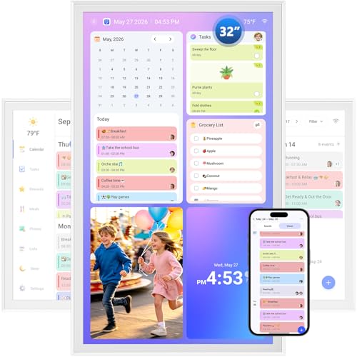 Image of 32 inch Digital Calendar with Chore Chart & Touchscreen Planner