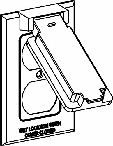 Orbit 1C-DV Electric Box Cover, Duplex Receptacle Vertical Zinc Weatherproof - 1-Gang - Gray