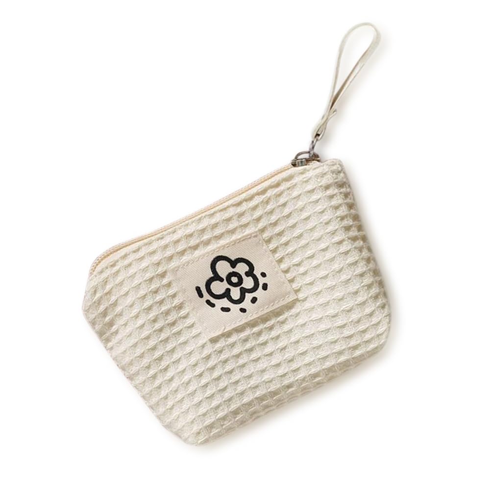 Small Cosmetic Bag,Makeup Bags, lipstick pouch Beauty Makeup Lipstick Cosmetic Accessories Organizer Women and Girls (cream-coloured)