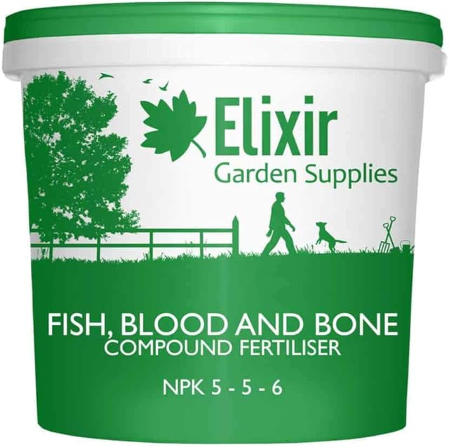Elixir Gardens Fish, Blood and Bone Meal | Organic-Based Fertiliser | 10kg Bucket | Treats over 140sqm