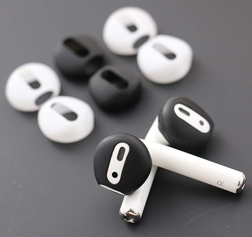 Miniatura 5 de (Ajuste en la caja) 4 pares de auriculares de silicona superfinos de repuesto para auriculares y cubiertas de silicona para Apple AirPods o