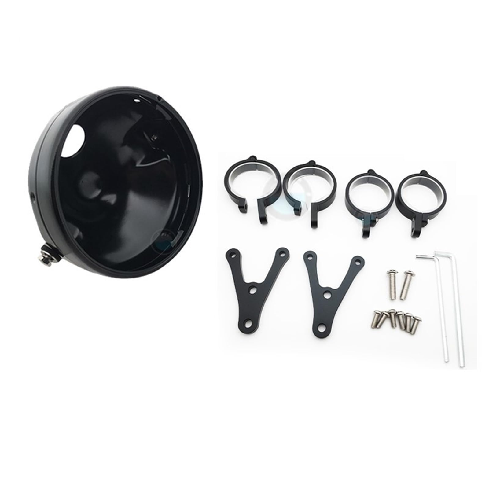 Universal Motorcycle7 Inch Headlight Housing Both Sides Bracket 7 Mounting Adjustable Headlight mounting Bracket(Bracket and House A)