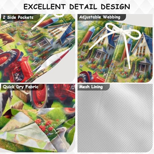 Farm Truck Animal Boys Swim Trunks Quick Dry Toddler Swimsuit Boy Bathing Suits Board Shorts Swimwear S Multi3