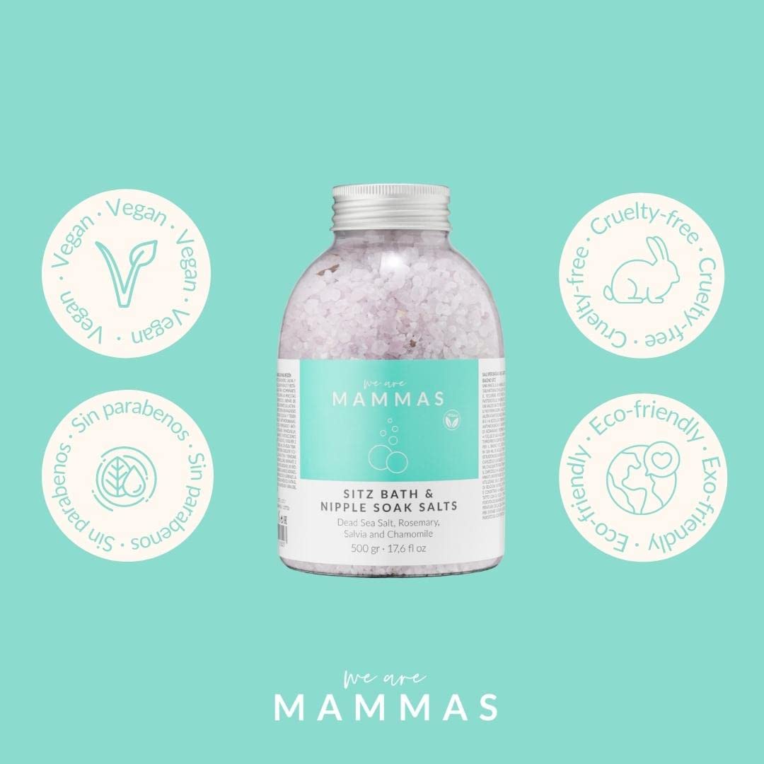 Sal de Baño - Ideal para Baños de Pezón, de Asiento y Relajantes - Propiedades Calmantes y Antibacterianas - Artículos de Belleza para Mujer - 500 g