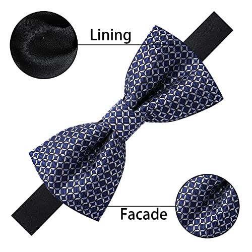 Image of AUSKY 8 PACKS Elegant Adjustable Pre-tied Bow Ties for Men Boys (1&4&5&6&8 Pack for option)