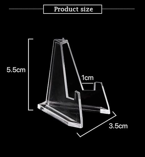 Miniatura 6 de BetterJonny - Paquete de 24 soportes de caballete de acrílico transparente, soporte para tarjetas de caballete transparente para medallas, casinos y