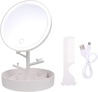Multi-Function LED Desk Makeup Mirror with St...