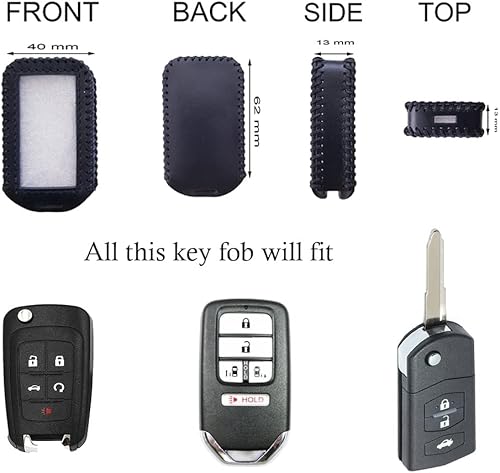 Miniatura 4 de Funda de cuero universal para llavero de coche grande con control remoto para coche roto llavero volver a colocar un mando a distancia roto/llavero