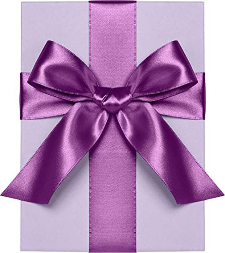 IHKIHKFILAN Double Face Satin Ribbon in Purple (25 mm x 22.86 m) Matt Shiny Gift Ribbon - Image 2