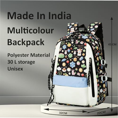 Image of Tinytot 26 Litre School Bag Water-Resistant Backpack - Unisex Large 18 Inches Multipurpose Travel Backpack for Boys & Girls, Men & Women- Ideal for College and School and office Use
