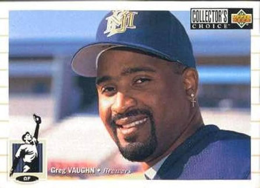 メジャーリーグ　カード　Greg Vaughn 1991 Fleer Greg Vaughn Brewers #599 Missing “.” In USA On