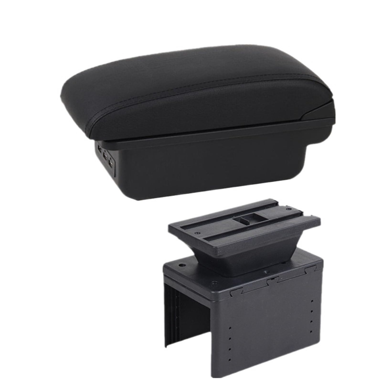 Autositz Armlehnen Universal Auto Armlehne Box Modell Zubehör Lagerung Nachrüstteile Auto Armlehne Box Auflage(B1 Black line 3USB)