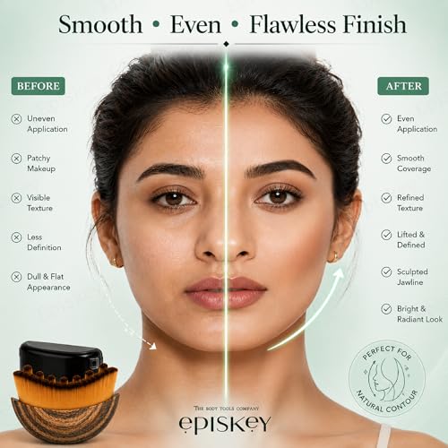 Image of Episkey Lymphatic Contour Face Brush, Manual Lymphatic Drainage Massager, Natural Makeup Brushes with Durable Soft Bristles, Hypoallergenic Ergonomic Facial Cleansing Brush for Sculpting