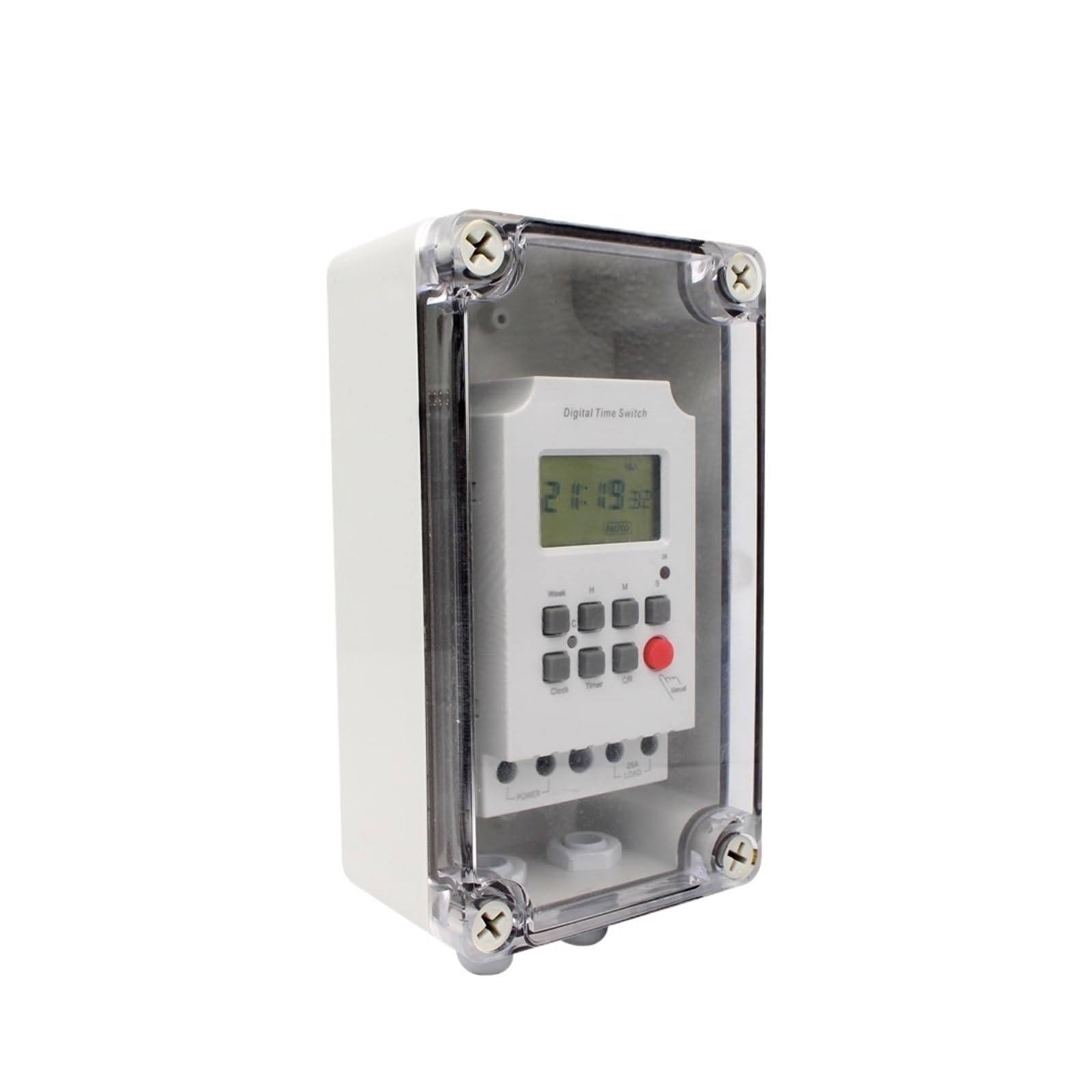 DEBLAN 220V 25A MT316SE Segundo Interruptor de Temporizador Digital programable a Prueba de Lluvia for Exteriores con IP66 a Prueba de Agua