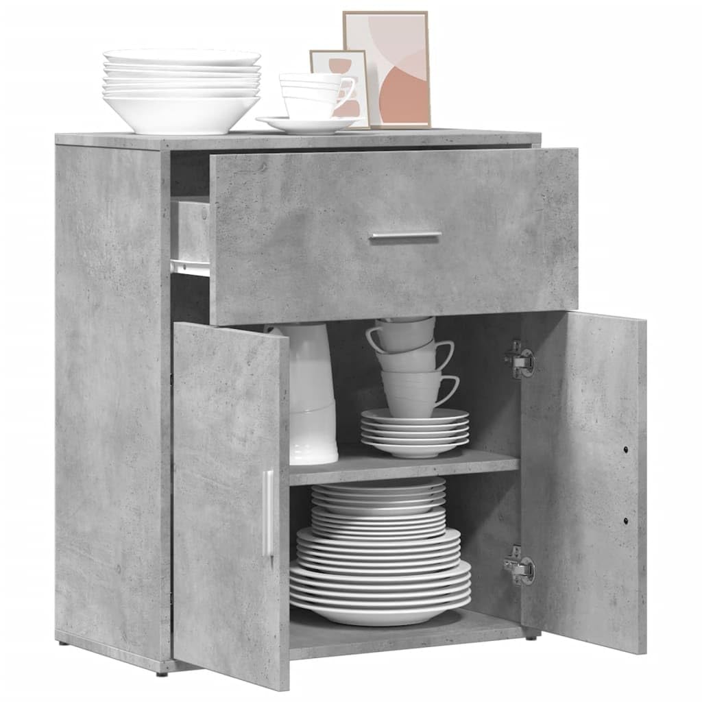 Hothingwell Bufet Niski Szary 60 x 31 x 70 cm Drewno Inżynieryjne